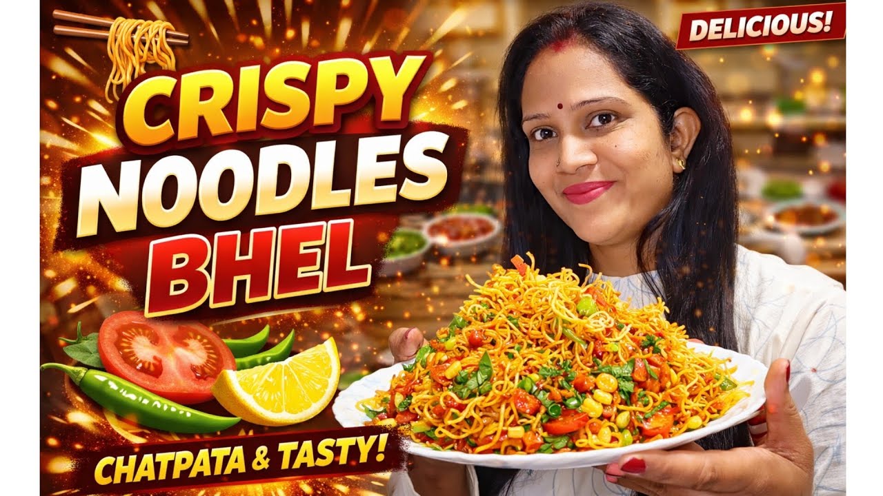 Crispy Noodles Bhel Recipe 😍 | Street Style Crunchy Noodles Chaat | Easy Evening Snack