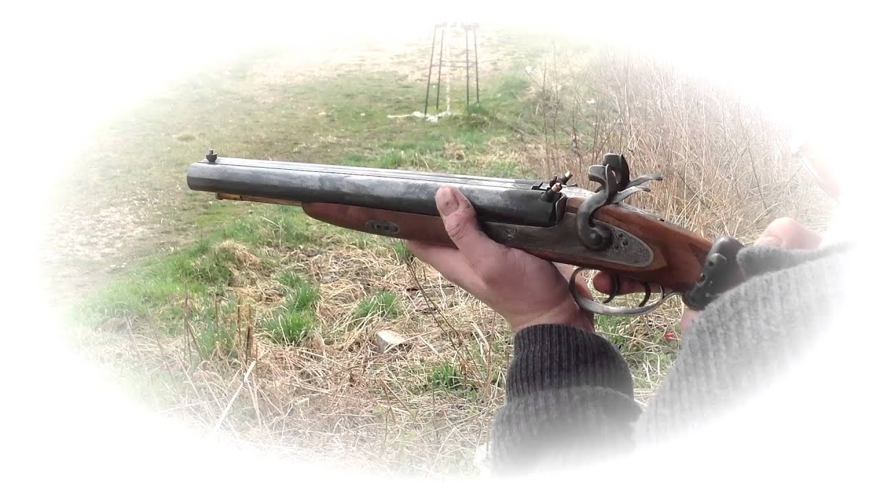Howdah .58 cal double-barreled pistol shooting
