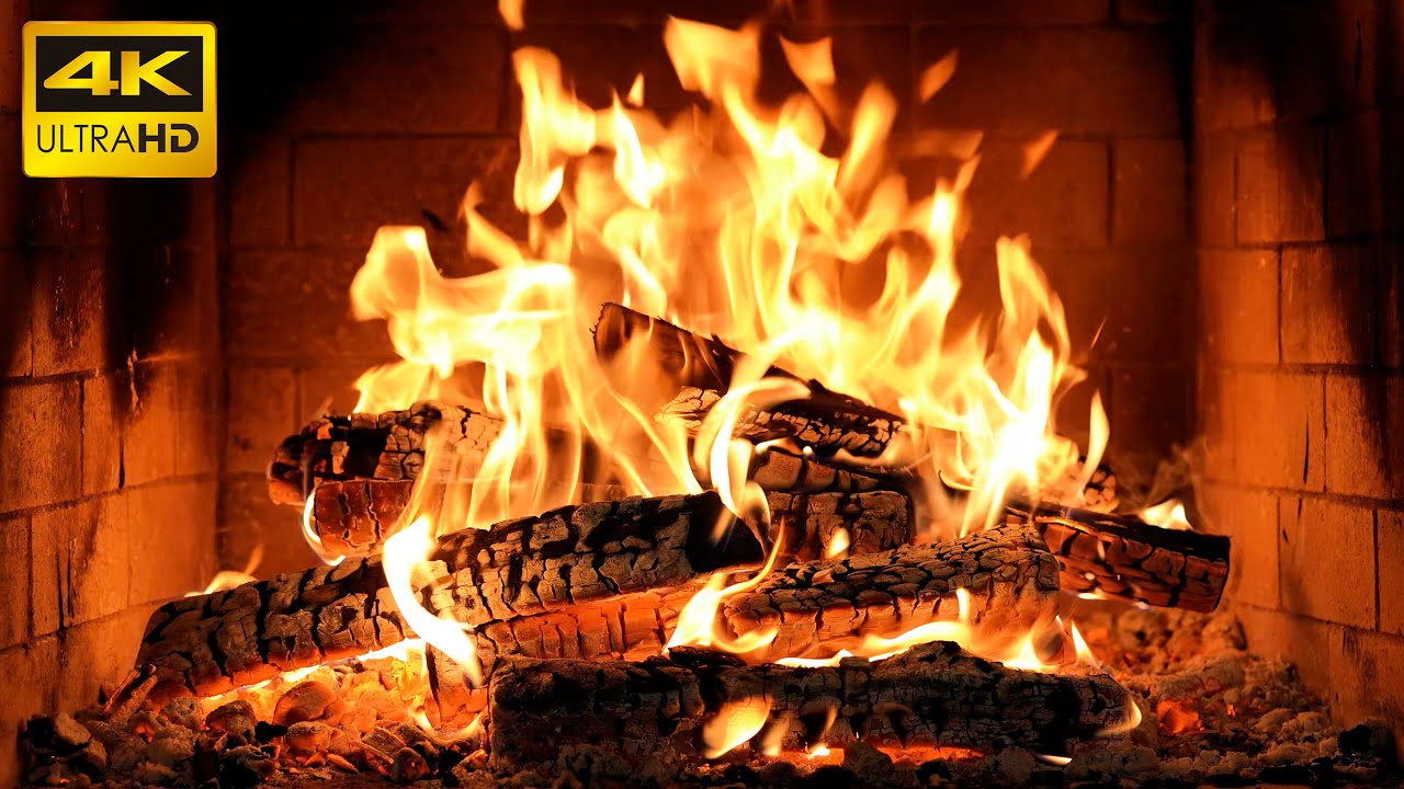 🔥 Рождественский камин: создайте уют с мягким огнем и теплыми дровами (Fireplace 4K)