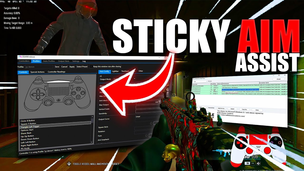 Настройки демона Windows DS4 для НУЛЕВОЙ задержки + ЛИПКОГО ПРИЦЕЛА! (AIMBOT 🤯)