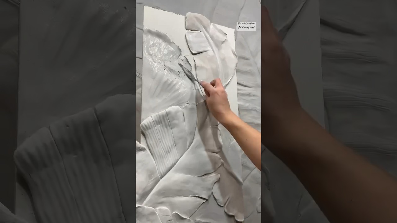 Sculpture painting with joint compound #basrelief #3dart #sculpturepainting #art  #plasterart