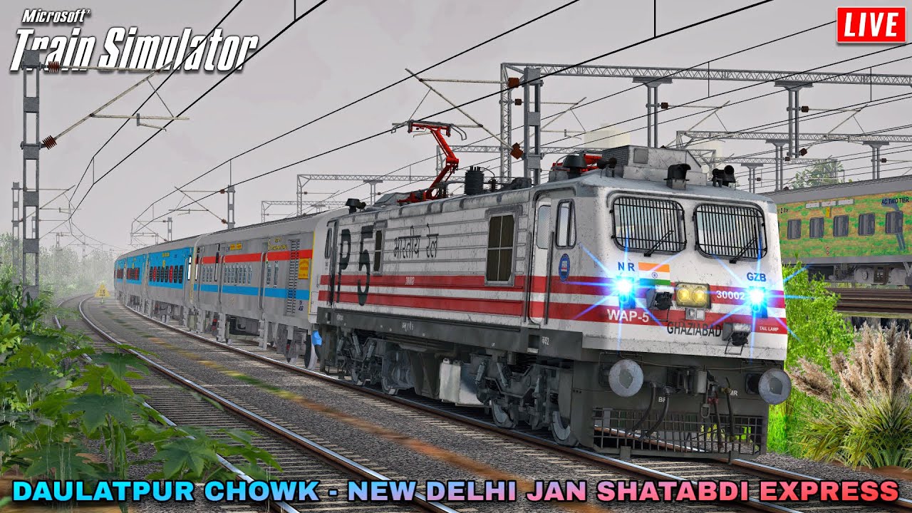 Foggy Northern Railway Action! | 12058 Daulatpur Chowk - New Delhi Jan Shatabdi Express | MSTS LIVE