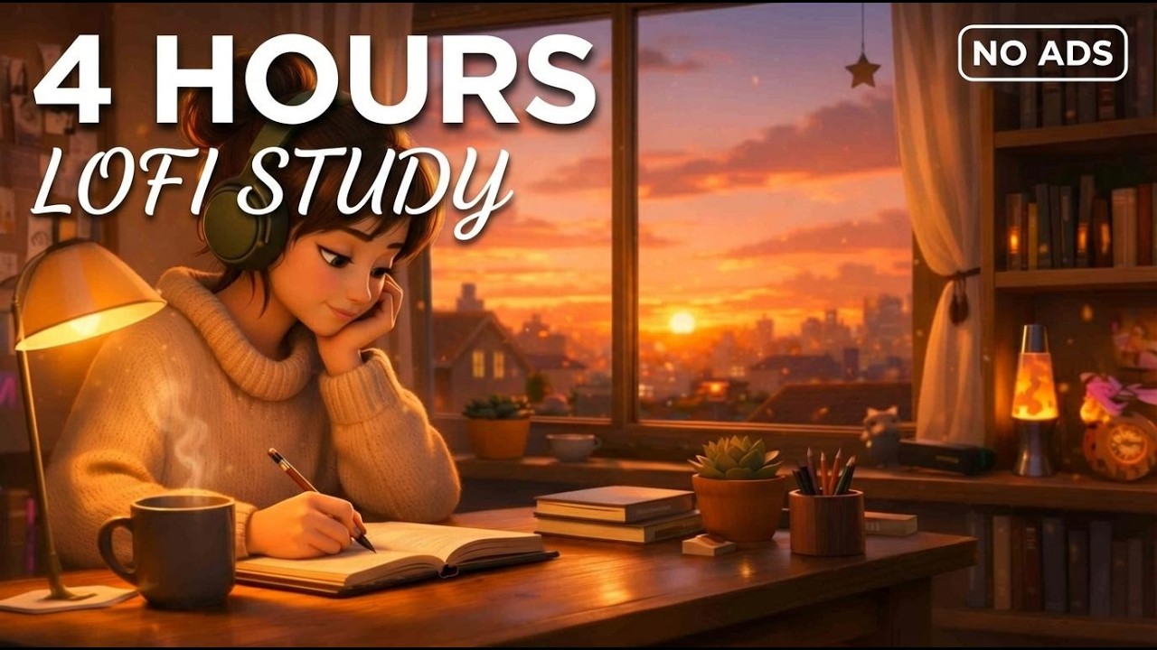 4 Hours of Dreamy Guitar Lofi Study 📚 Deep Focus Music for Work & School (No Ads)