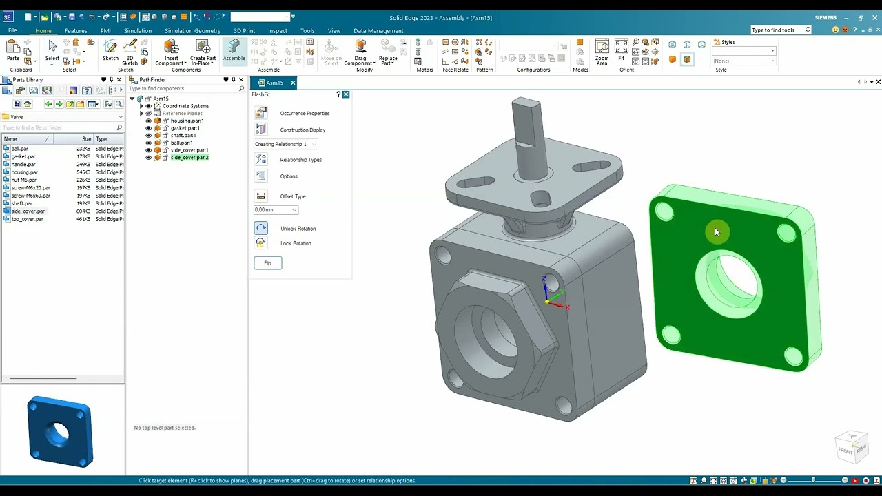 Solid Edge for Beginners - How to create a simple assembly?