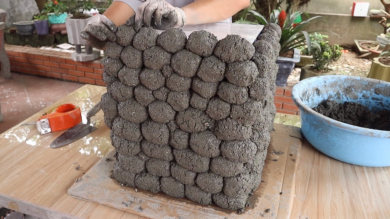 Pots Make Of Cement and Styrofoam | Very Light & Easy To Do, Ideas From Styrofoam