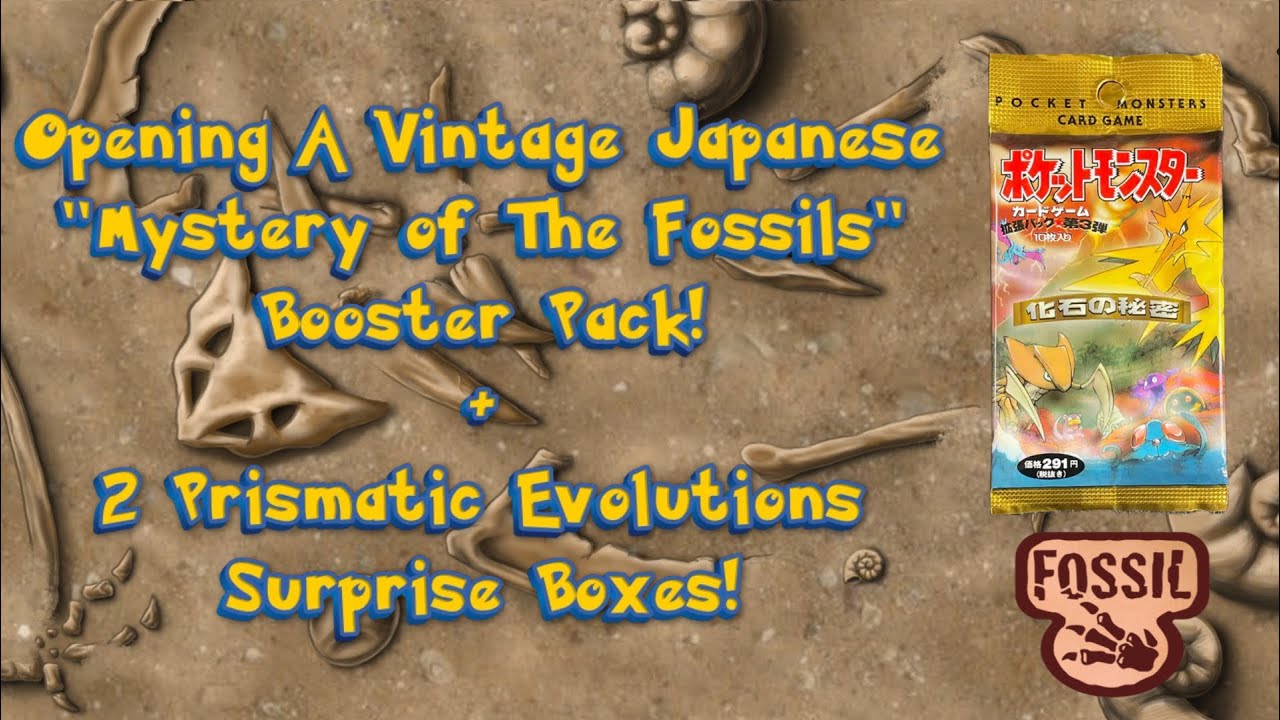 Vintage Japanese Pokemon “Mystery of the Fossils” Booster Pack Opening + 2 Prismatic Surprise Boxes
