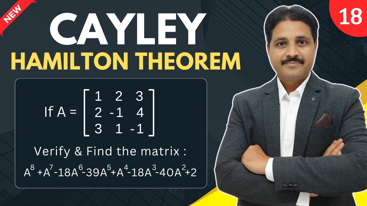 CAYLEY HAMILTON THEOREM SOLVED PROBLEM 18 IN HINDI LECTURE 19 | UNIT : MATRICES @TIKLE'S ACADEMY