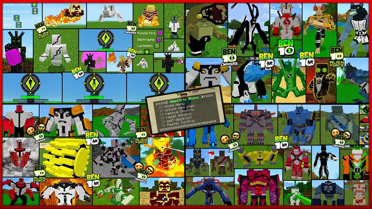 🔥INSTALL TOP NEW BEN 10 OMNIVERSE MODS FOR MINECRAFT PE 😍 | MCPE 1.21+