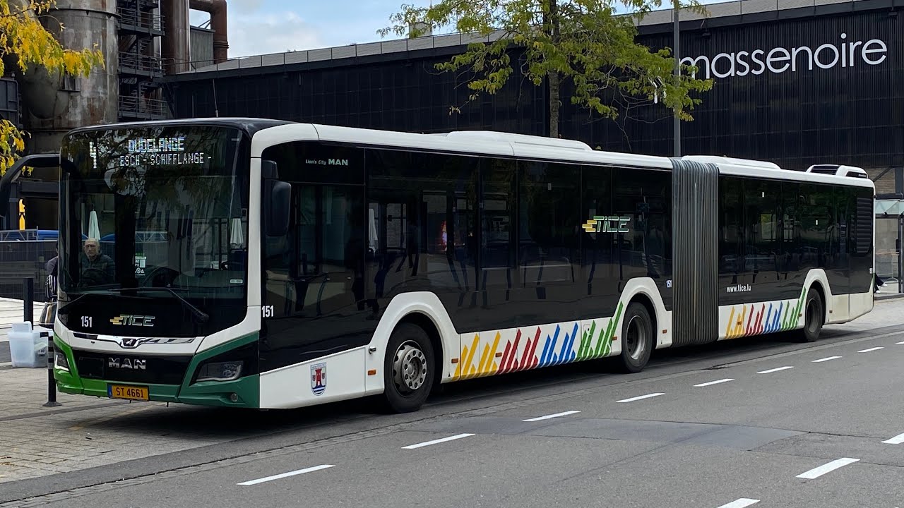 MAN Lion's City 18 Diesel EH - Ligne 4 - Réseau TICE [ESCH-SUR-ALZETTE] Vers Avenue du Rock'n Roll