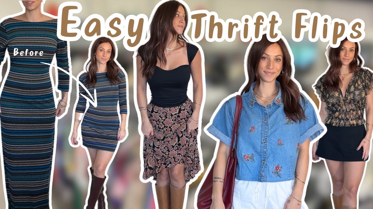 Giving ALL my Thrifted Clothes a MAKEOVER! (EASY Sewing Alterations)