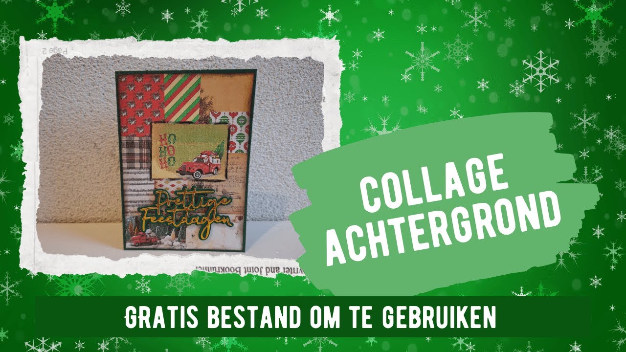 Kerstkaart met een Freebies die je gratis kunt downloaden
