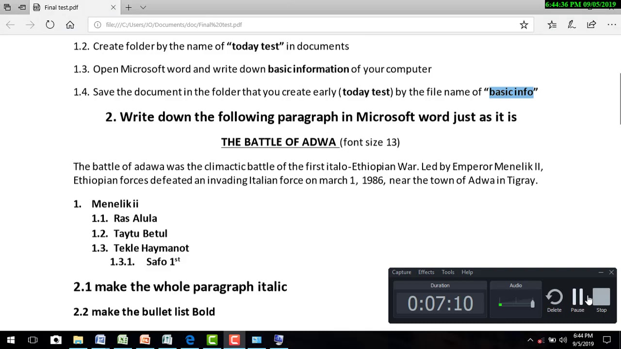 it level one coc word,excel,power point,publisher