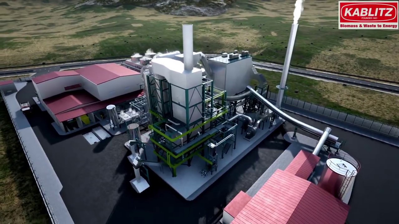 Animation eines Thermalölkessels mit ORC-Technologie