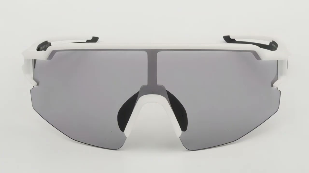 Óculos Ciclismo Rockbros RB-10172 Branco Lente Fotocromática e Clip Lente De Grau Desenho Esportivo.