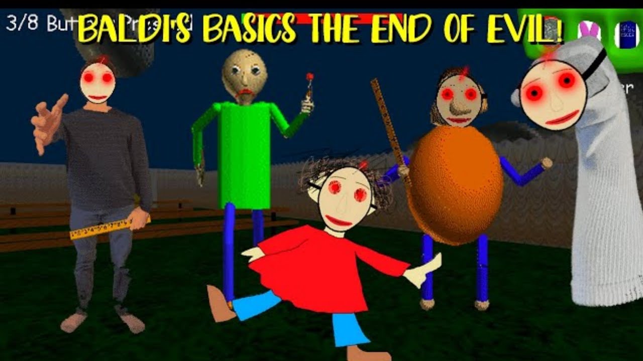 baldis basics the end of evil apparently baldi got out from  jail and he's gonna destroy the world