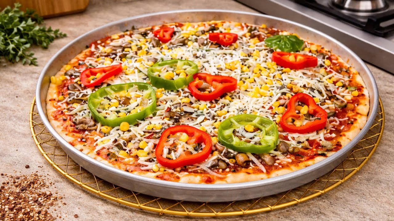 بيتزا مثل المطاعم خطوة بخطوة 🍕 من العجين للصوص