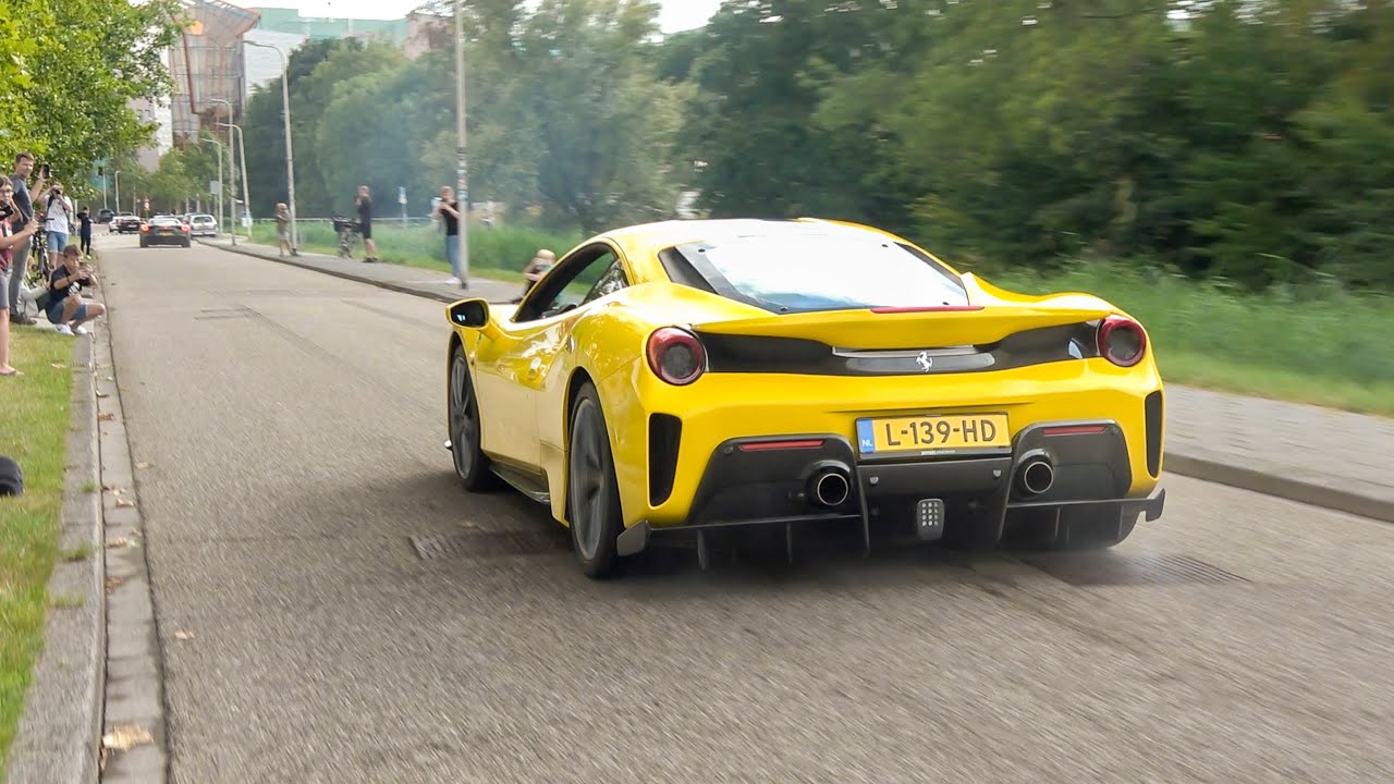 Ferrari 488 Pista - POWERSLIDES, Fast Accelerations and Revs!