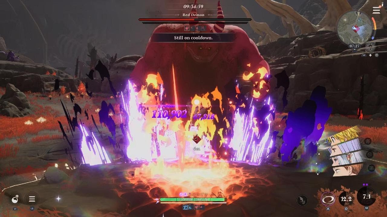 SOLOING RED DEMON WORLD LEVEL 4! Meliodas, Jericho & Mannie team! The Seven Deadly Sins Origin 