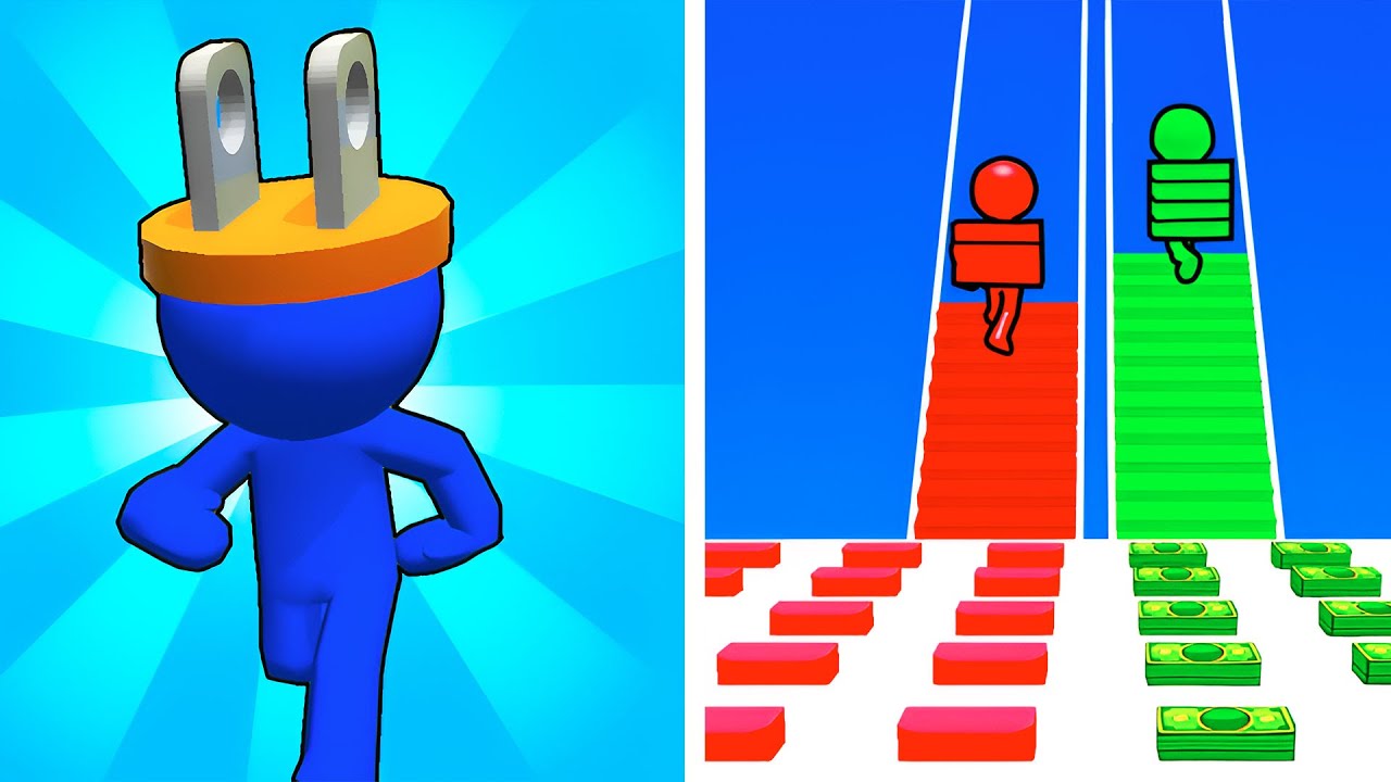 Plug Head Race VS Bridge Race 🔌🌉 All Levels Max Update Walkthrough Mobile NEW Gameplay P9RX