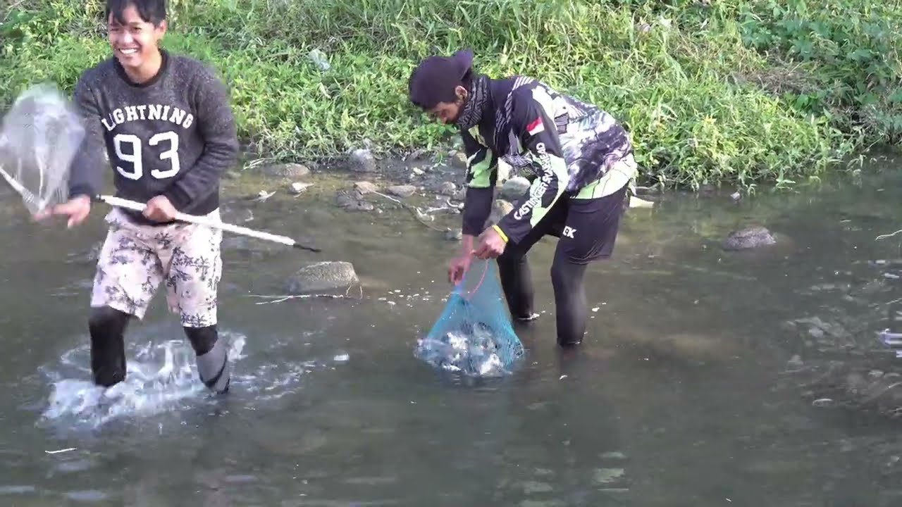 Masya Alloh Nyeser Ikan Dapat Banyak Di Sungai Dangkal Rejeki Nomplok
