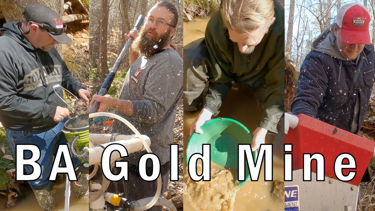 Prospecting at BA Gold Mine - Highbanker & Bucket Rigs - South Carolina - Dream Mat flour gold Champ