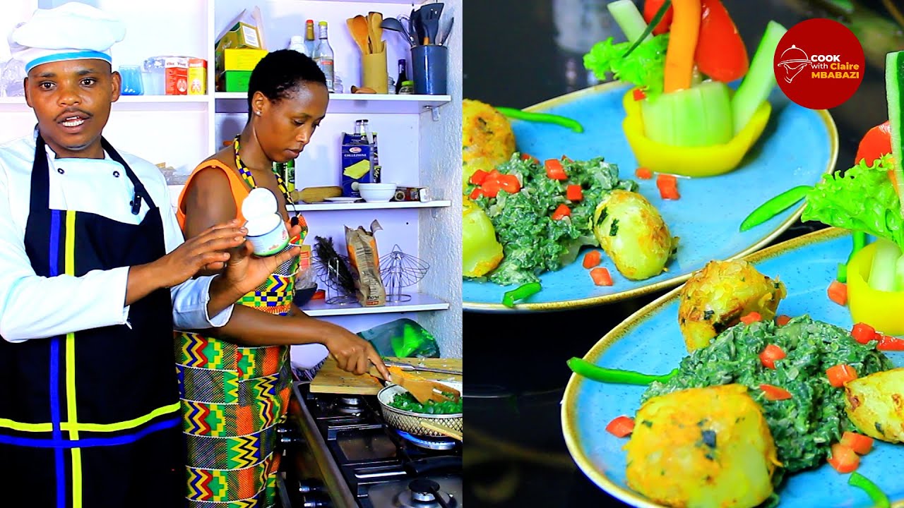 NUTEKA EPINARI    GUTYA BAZIRYA IMINWA . EPINARI #creamy  #cooking  #FOOD #épinards  #spinach