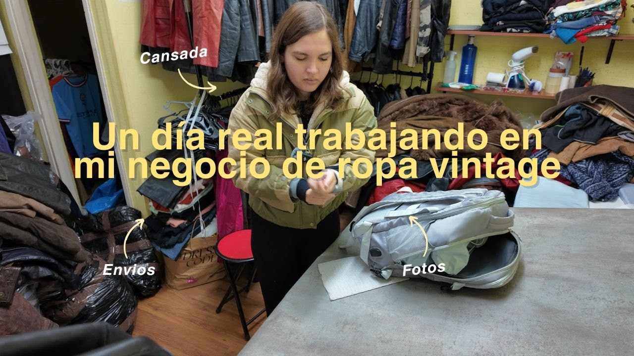 Un día real trabajando en mi negocio de ropa vintage (fotos, pedidos y cansancio)