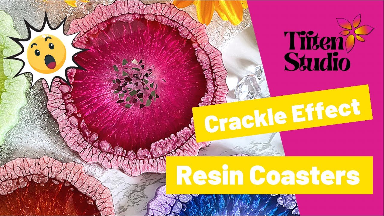 15. Colorful Crackle-Effect Resin Coasters - Process Video