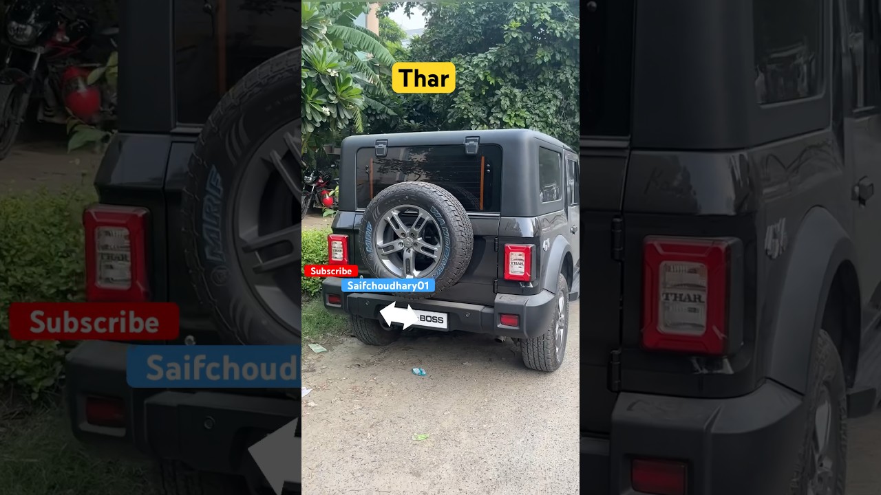 Thar full modify with BOSS number plate #thar #tharlover #shortsvideo #youtubeshorts #black #car #yt