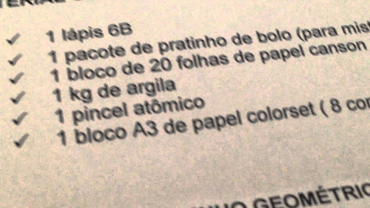 Lista De Material Escolar 2016