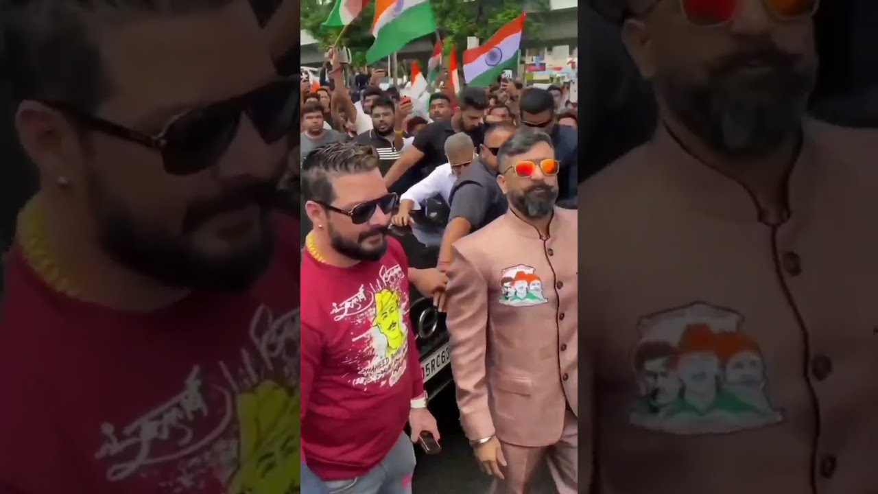 HindustaniBhau & Grandmaster Shifuji & Ravi Fighter at Triranga Yatra Surat.#hindustanibhau #shifuji