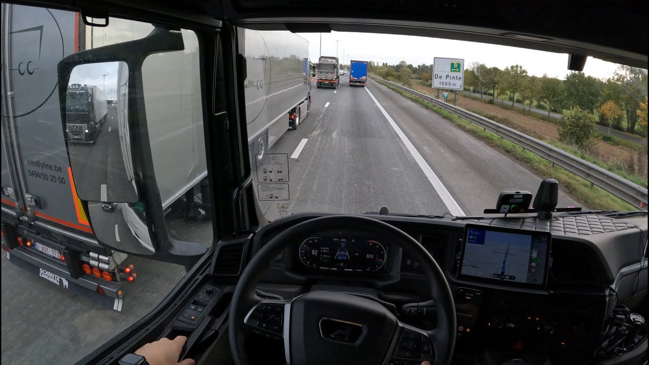 POV Driving MAN TGX 480 - Fast Autobahn Run Through Belgium