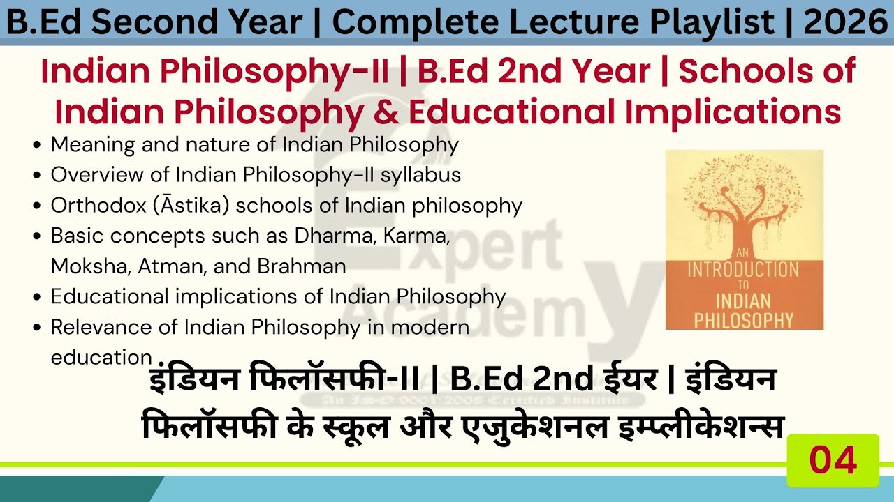 Indian Philosophy-II | B.Ed 2nd Year | Schools of Indian Philosophy & Educational Implications