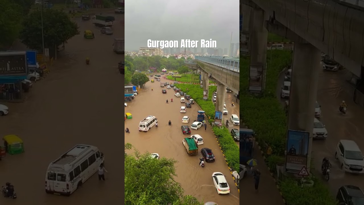 Gurgaon Rain Effects #gurugram #gurgaon #rain