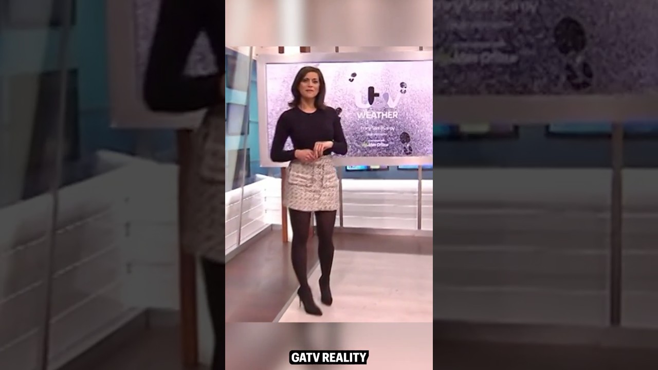 Was weather girl Lucy Verasamy's miniskirt too short for breakfast TV? 🤭😲 #miniskirt #tights