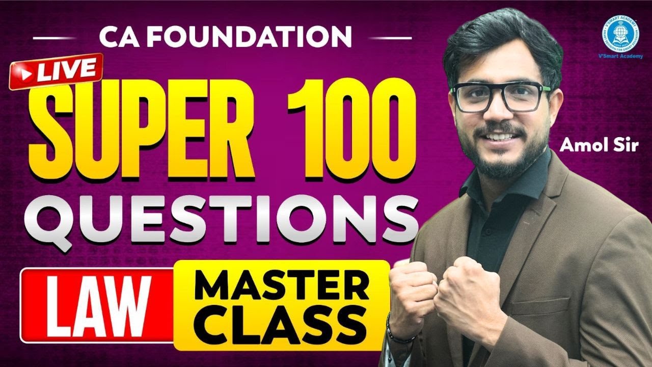 Day 2/2 - Law Super 100 Questions Day 2 Contract Act | LIVE Masterclass | Amol Sir