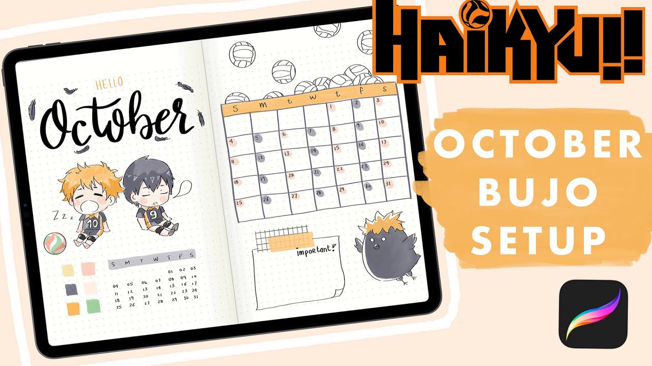 PROCREATE TUTORIAL: Set up your Digital Bullet Journal on iPad | October 2020 BUJO | HAIKYUU Theme