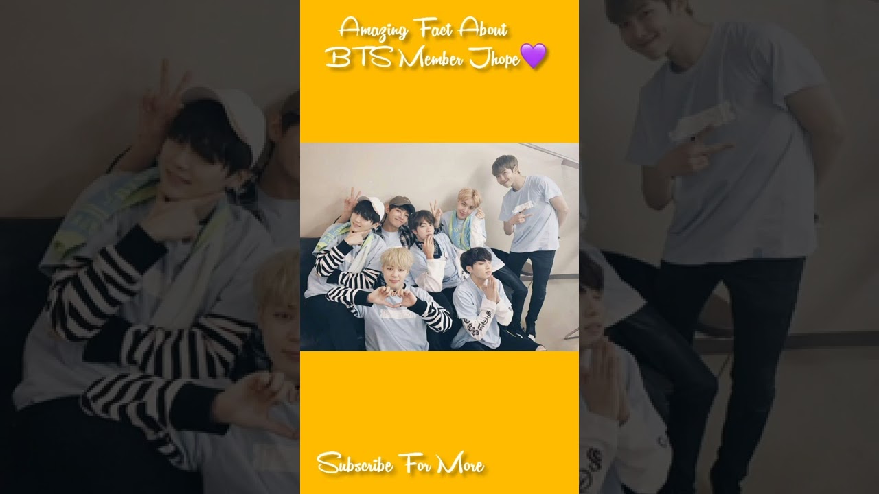 Amazing Facts About BTS Member Jhope #bts #shorts #trending #jhope #hobi #hope #btsshorts #btsarmy