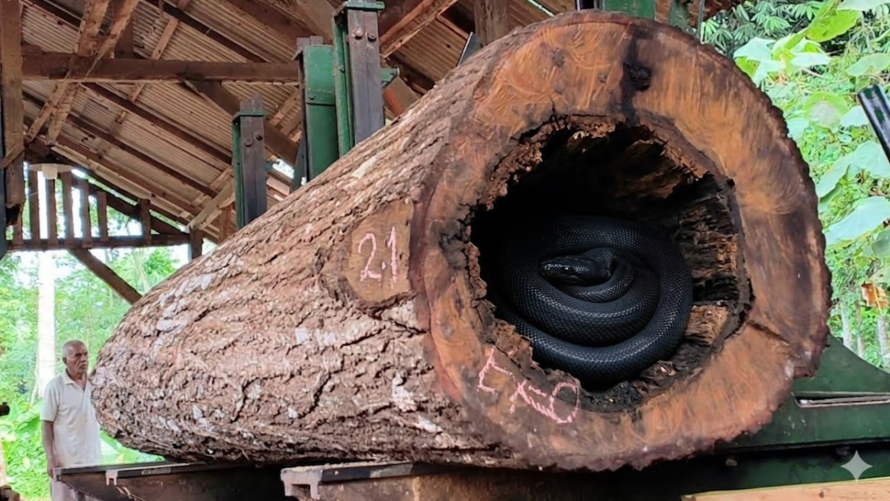 Breeding inside a sawmill || Working with acacia wood to make the king's palace beams 