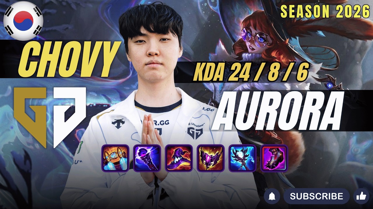 GEN Chovy AURORA vs VARUS Mid - Patch 26.3 KR Ranked | lolrec