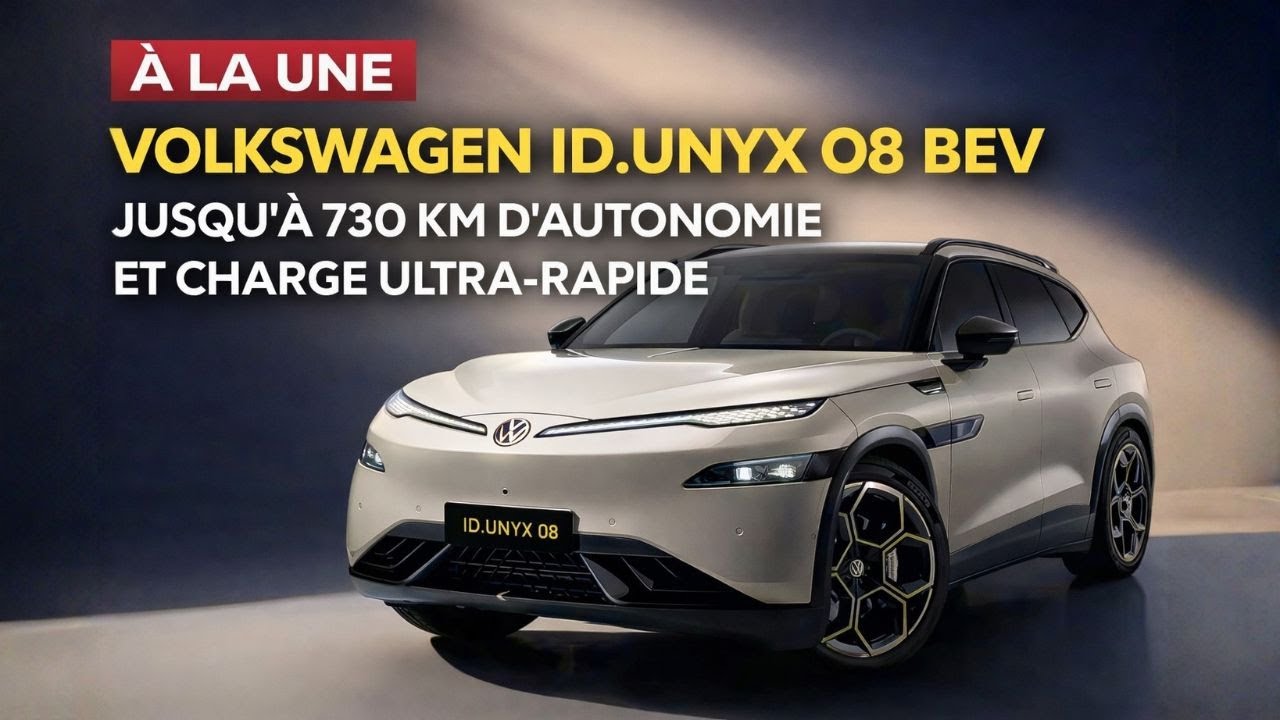 Volkswagen ID Unyx 08 BEV : jusqu’à 730 km d’autonomie et recharge 800V