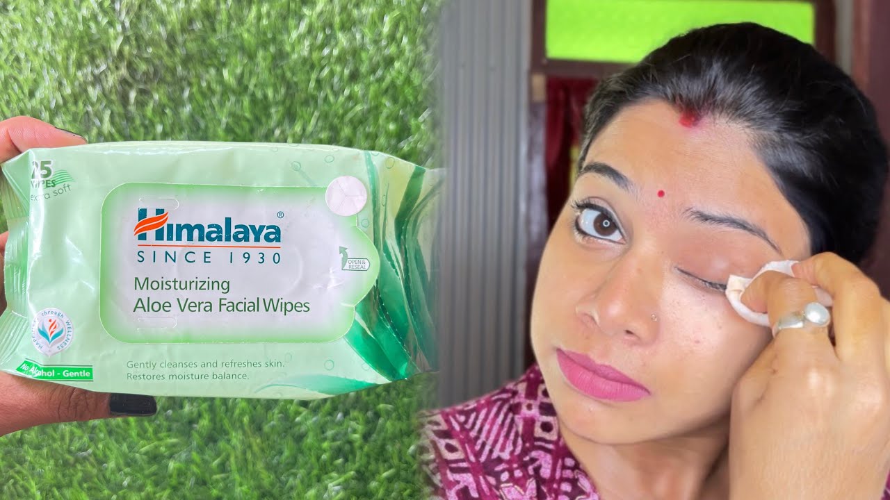 Himalaya Moisturizing aloe Vera facial wipes review with Damo || makeup remover wipes 
