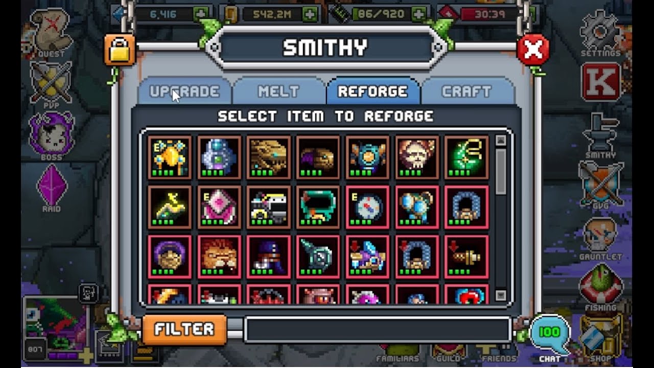 Bit Heroes Character Showcase! - Lv 800+ with a completed T21 Armory