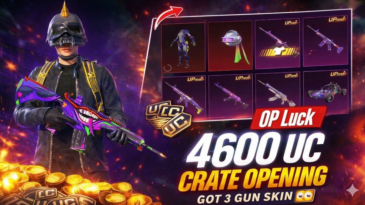 I Got 3 Gun Skin in Just 4600 UC 🥰 🥰 | New FOOL Crate & FOOL M416 Skin BGMI