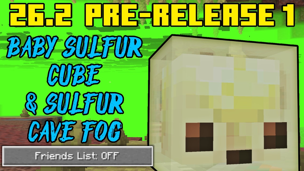 Minecraft 26.2 Pre-release 1 BABY SULFUR CUBE & SULFUR FOG
