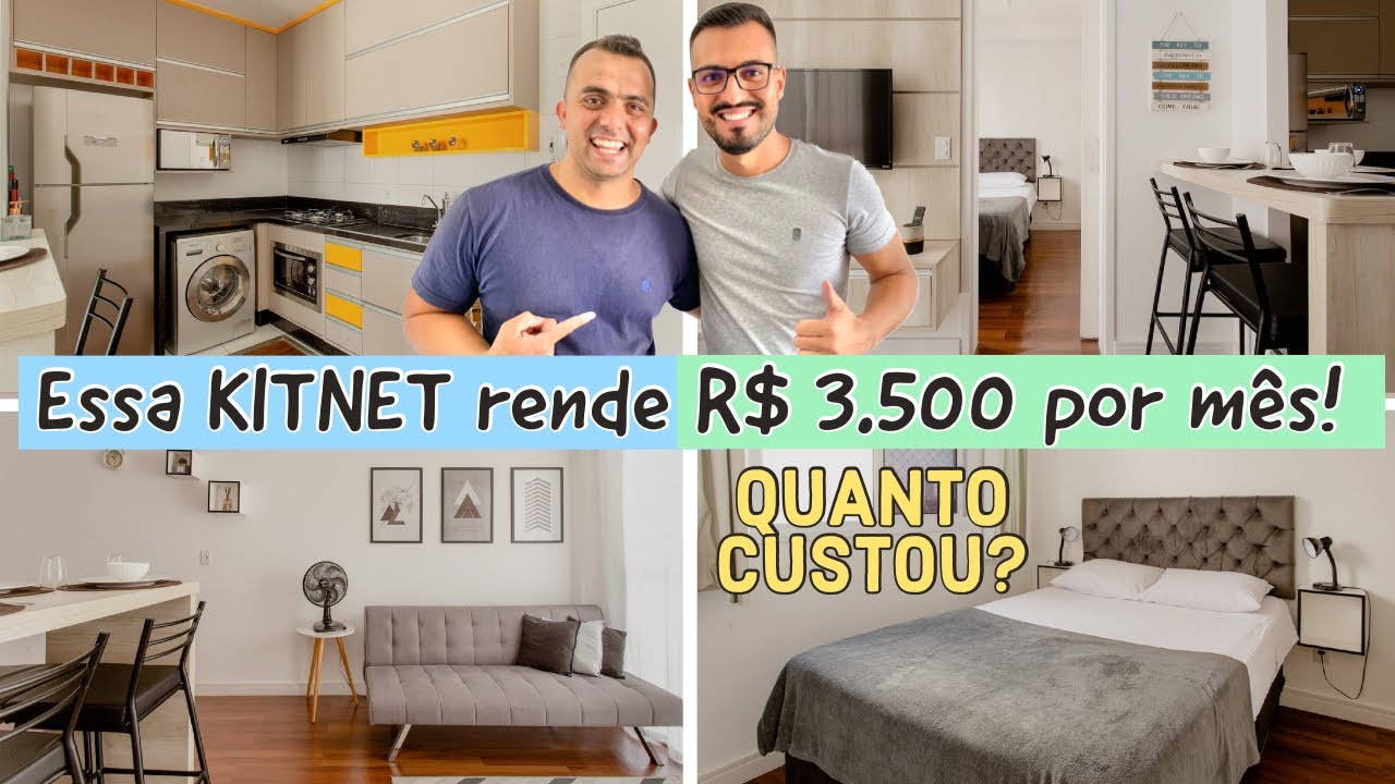 Tour por KITNET de 32m² totalmente MOBILIADA e DECORADA | Quanto custou?