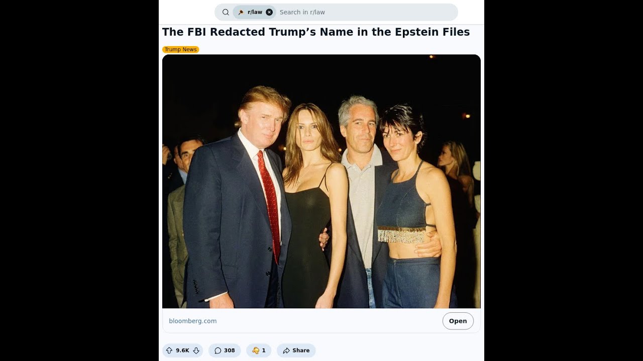 The FBI Redacted Trump&rsquo;s Name in the Epstein Files