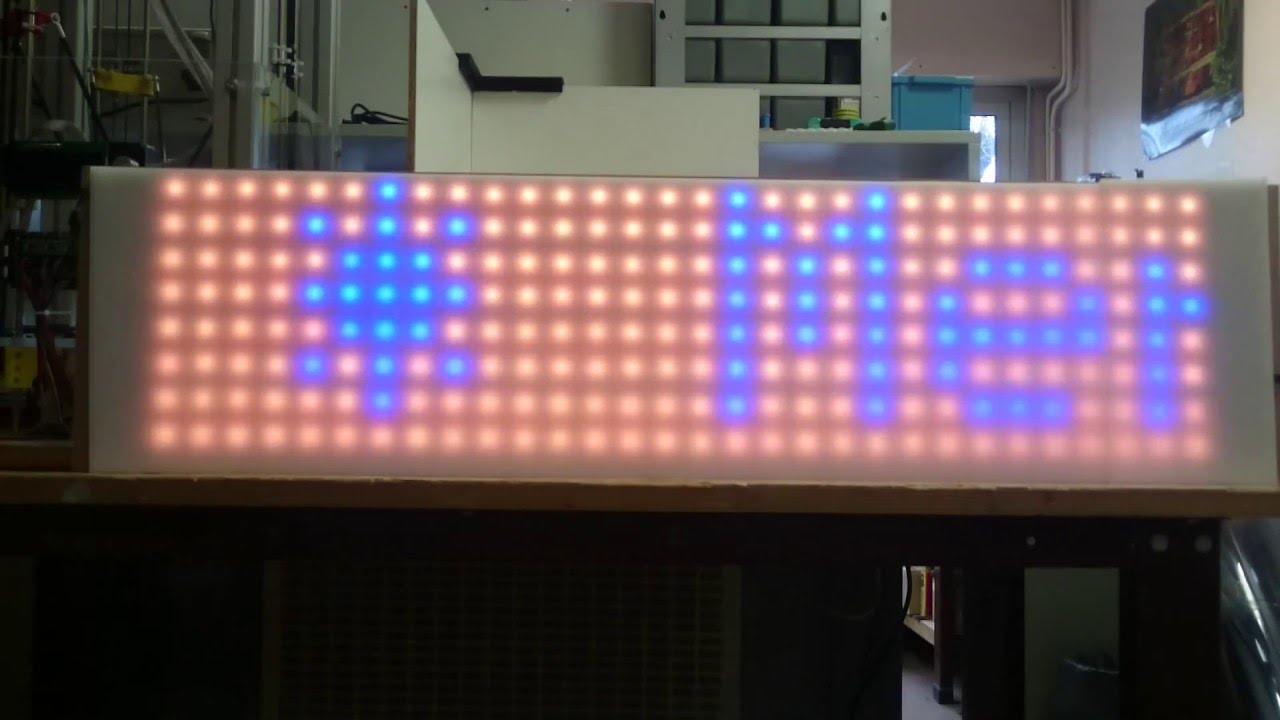 Afficheur geant Arduino avec ruban Led RGB WS2812 (Partie 1 D&eacute;mo)