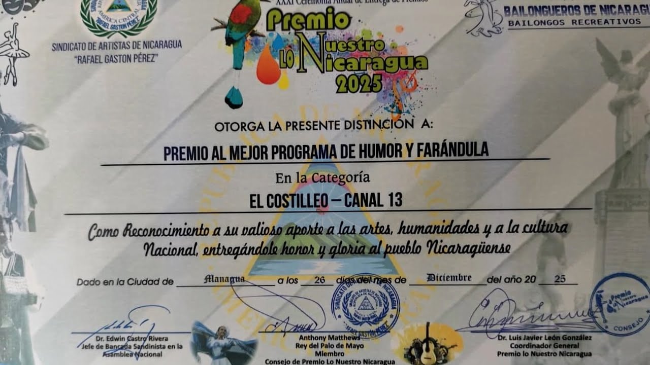 El Cotilleo es premiado como "Mejor Programa de Farándula" de Nicaragua