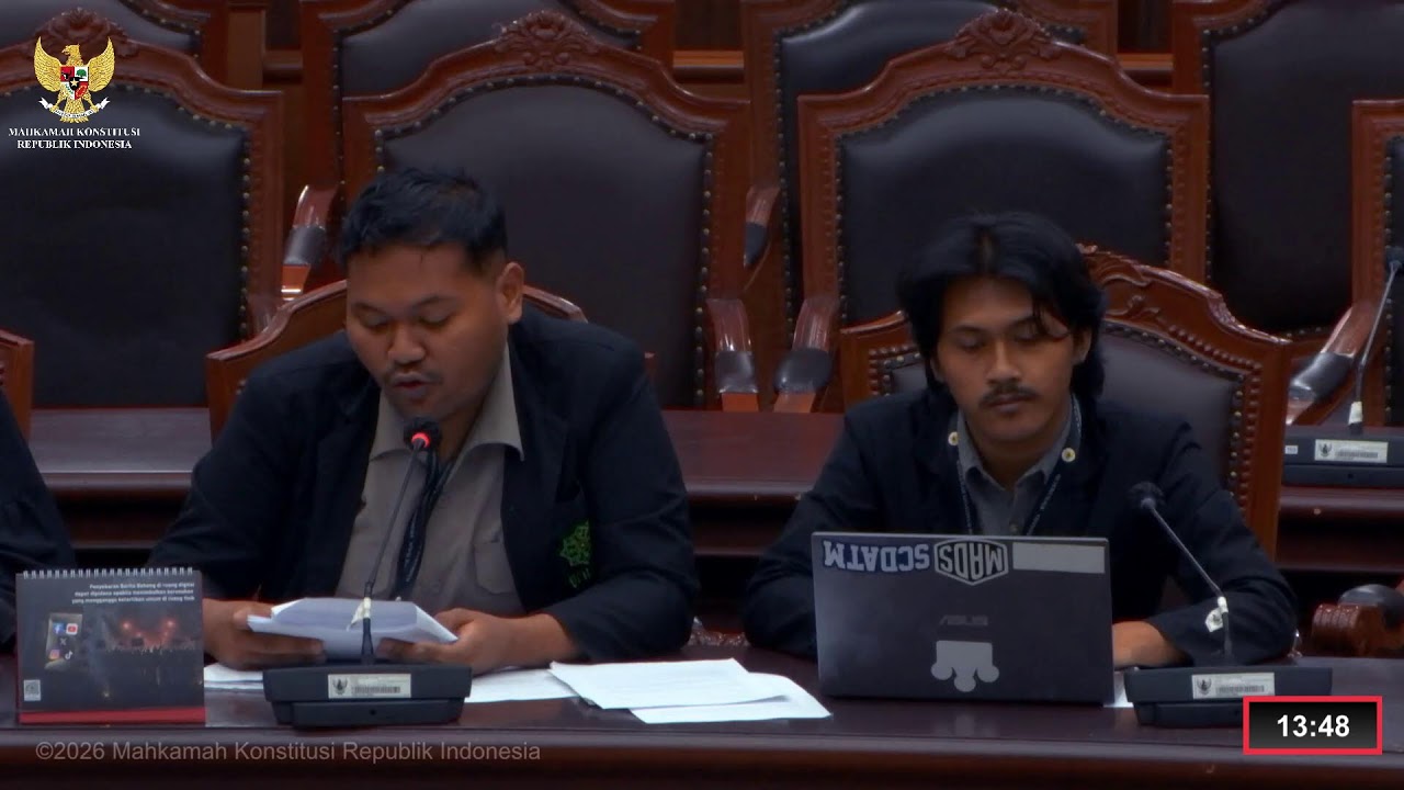 Sidang Perkara Nomor 75/PUU-XXIV/2026. Kamis, 12 Maret 2026.